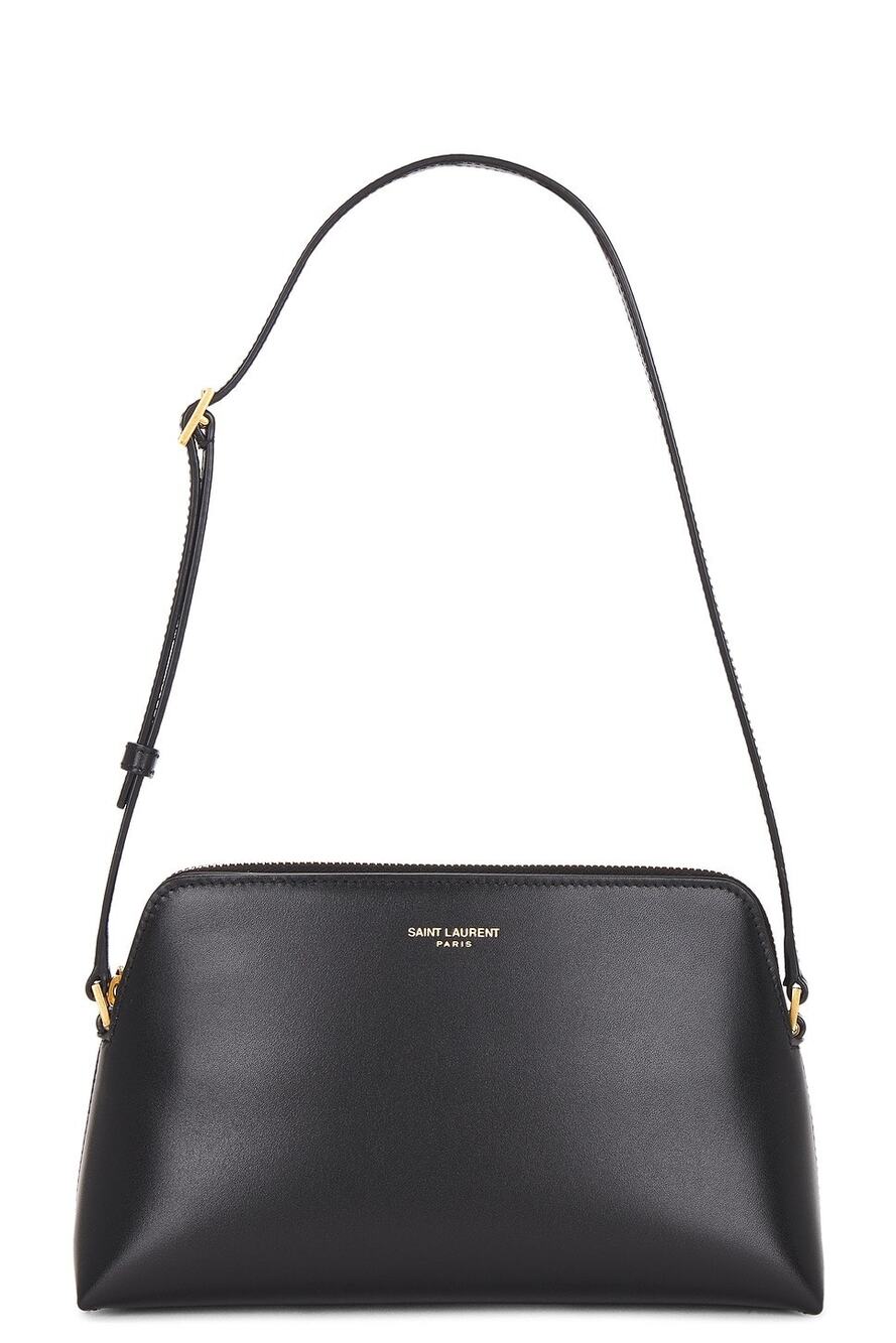Saint Laurent Pouch On Strap Black Calfskin Crossbody Bag Nero Leather NWT